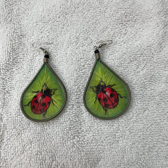 Unique Ladybug Earrings - Picture 1 of 3